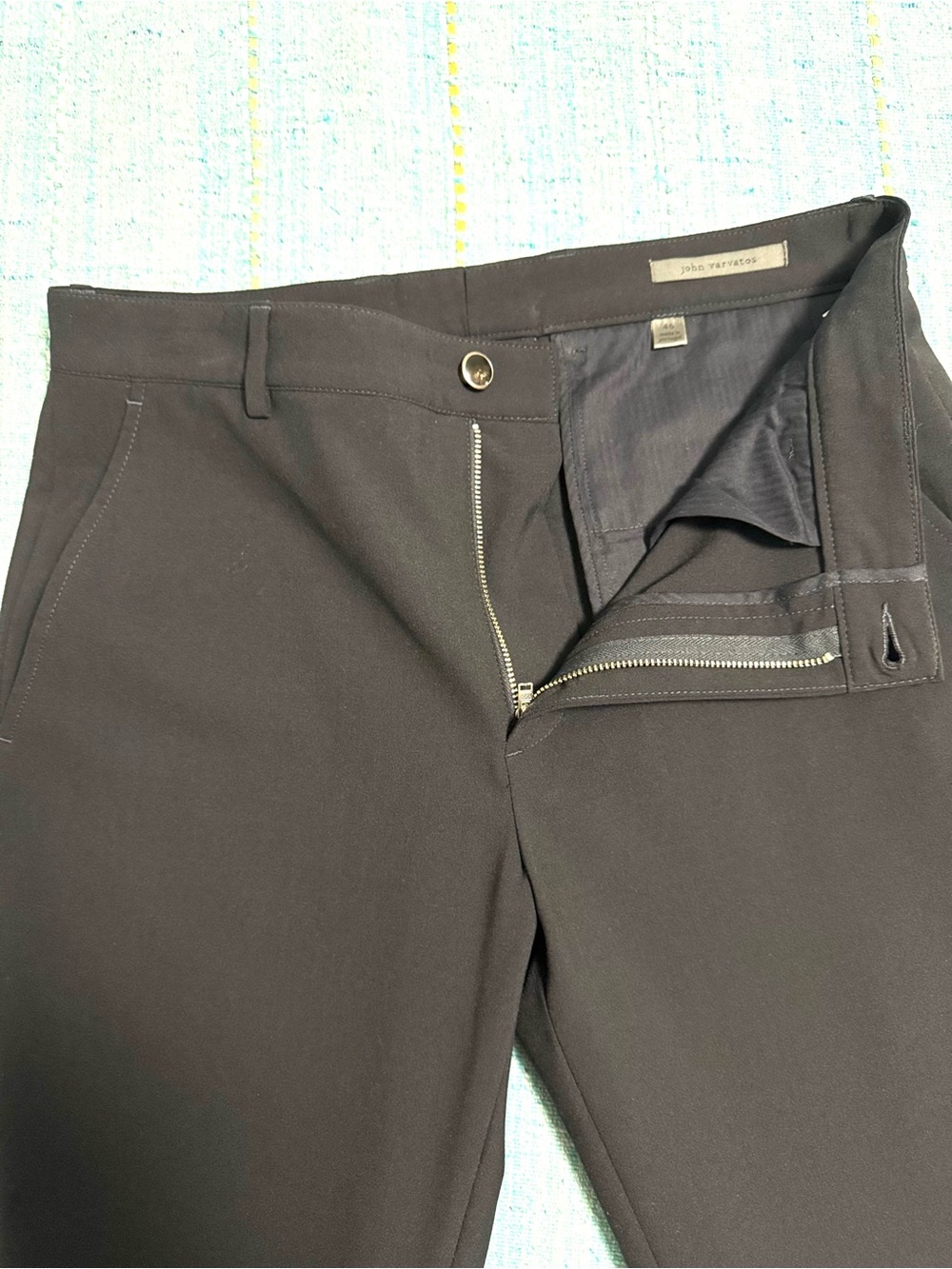 John Varvatos Black Men's dress pants with Subtle Texture